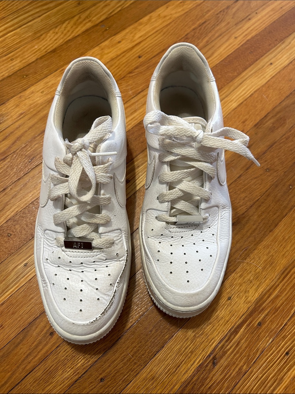 Nike Air Force 1 Platform White Leather Sneakers